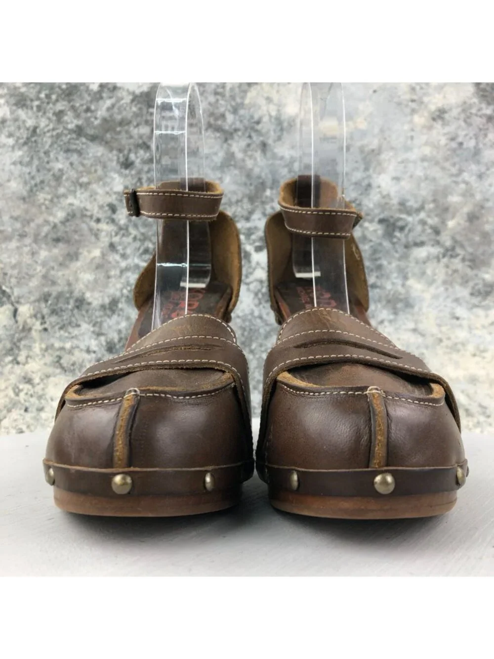 KORS Michael Kors Women's Size 8.5B Brown Leather High Heel Loafer Pumps ITALY